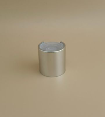 زجاجات العناية بالبشرة من الألومنيوم البلاستيكية الفضية المستديرة غطاء سلس مع زر واضح