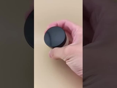 إناء كريم زجاجي صاف مع غطاء مسدس أسود