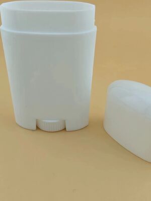 زجاجة مزيل عرق بيضاوية الشكل من بلاستيك PP بلون أبيض مخصص