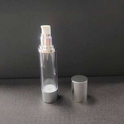 الذهب الوردي الفضة 30 مل 50 مل مضخة لوشن بدون هواء زجاجة زجاجية 30 مل بطاقة مضخة بدون هواء