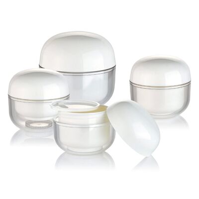 OEM White PP 30g كريم مستحضرات التجميل جولة جرة مع غطاء لمستحضرات التجميل