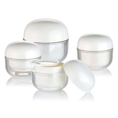 OEM White PP 30g كريم مستحضرات التجميل جولة جرة مع غطاء لمستحضرات التجميل
